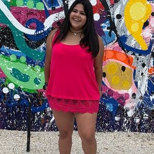 💞 PLUS SIZE Top Tunik Sleeveless Lace Extender